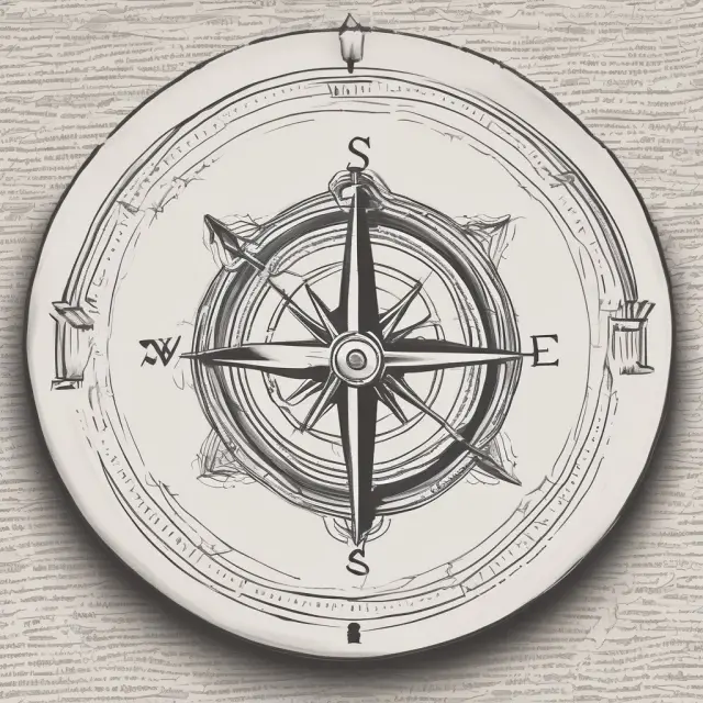 A compass navigating a sailing vessel among waves of paper letters, representing customized and effective application packages.