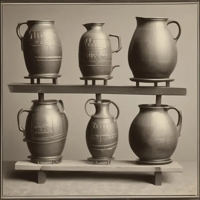 A balanced scale holds six full jugs representing Cedar Valley Brewing
