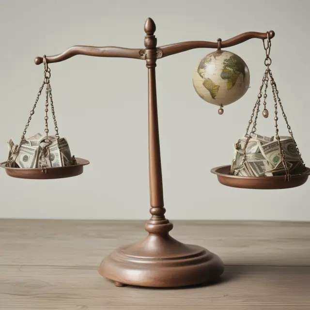 Scales in equilibrium, depicting international interest rates and currencies following covered interest rate parity.