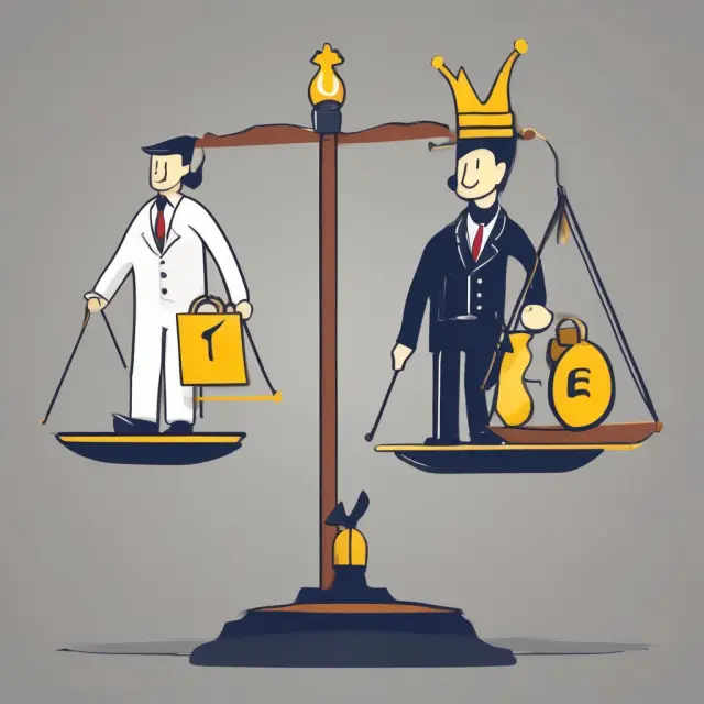 An accountant holds a balance scale, while a CPA dons a royal crown - representing their respective roles and expertise