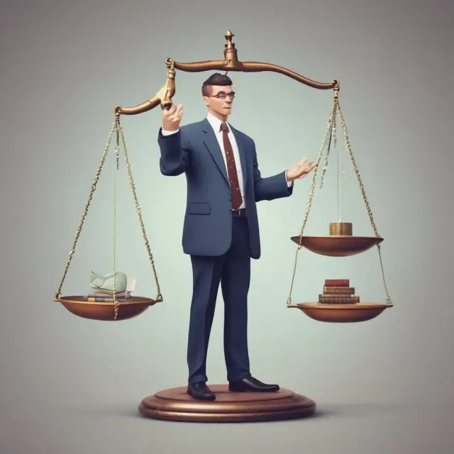 Marketer adjusting CPC strategy on a balance scale to optimize costs and maximize returns