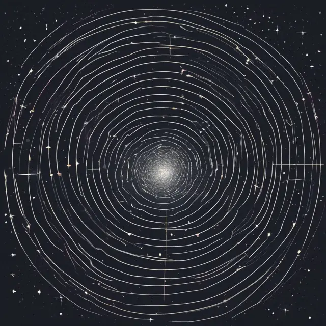 Metaphorical depiction of CPM: stars symbolizing impressions, orbits illustrating calculations.