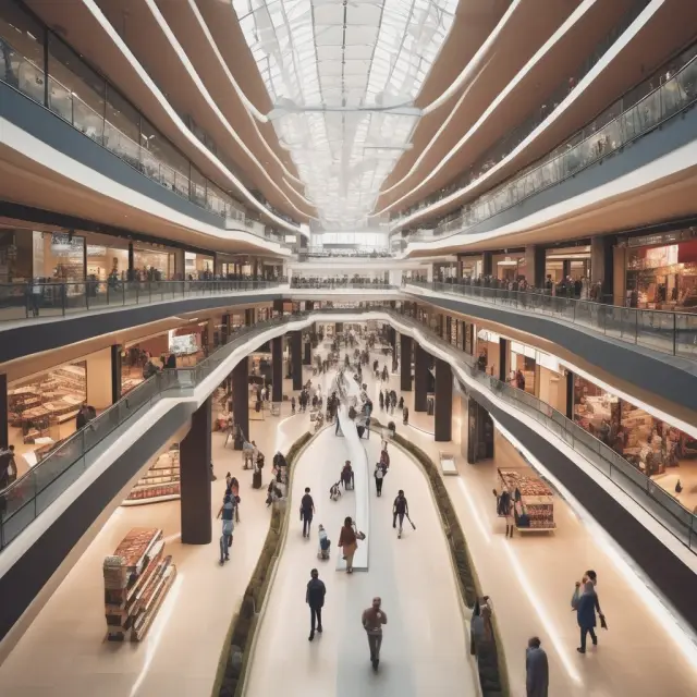 An evolving retail landscape featuring shopping malls, e-commerce giants, subscription services, and traditional brick-and-mortar stores