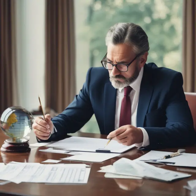 A credit analyst meticulously reviews borrowers