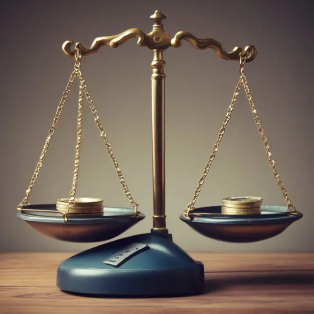 Two balance scales: one for credit utilization ratio (decreasing), the other for payment history (improving)