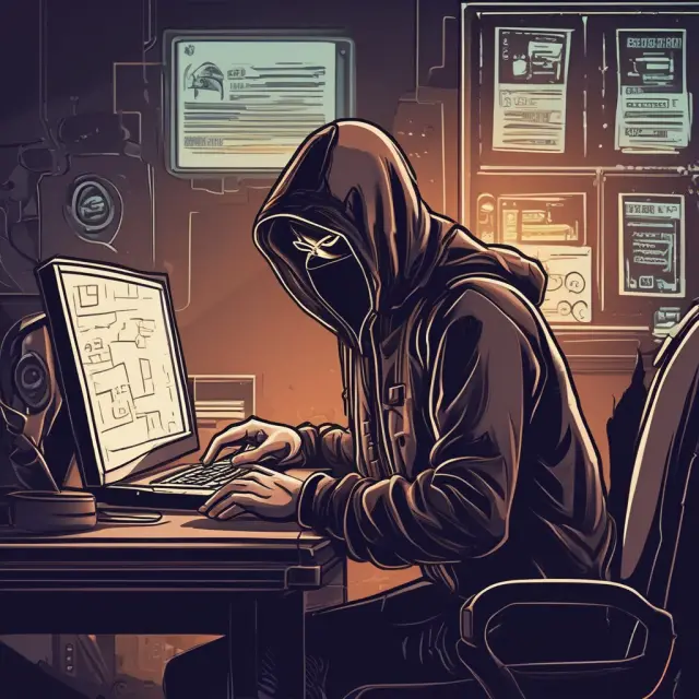 A cybercriminal physically copies information with a skimmer while another hacks a database, and a third uses phishing techniques to steal credit card data