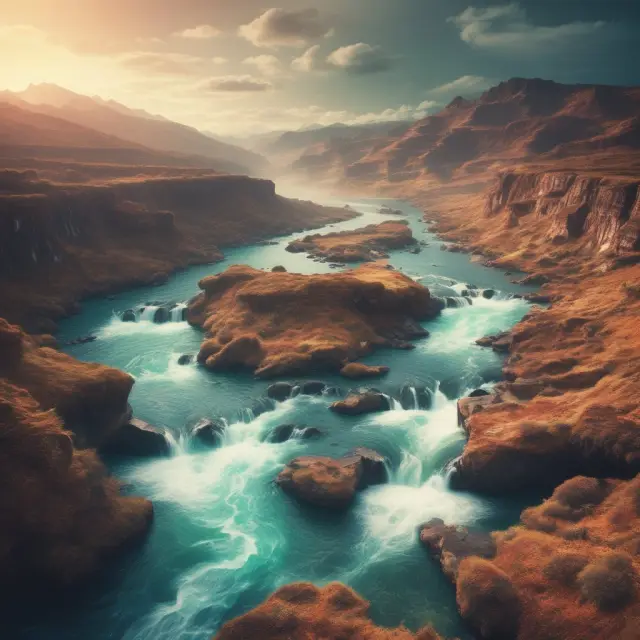 A river symbolizing credit data from creditors, debtors, and public records flowing into a credit bureau