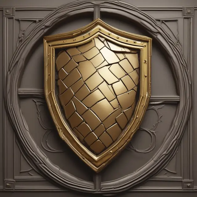 Golden shield made of three scales protecting a credit report from falling into the abyss. The FCRA ensures accuracy and privacy for consumers.