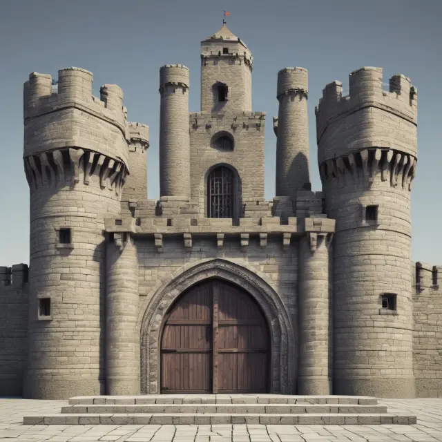 Encrypted castle walls protect sensitive credit information within a fortified stronghold, symbolizing credit bureau security.