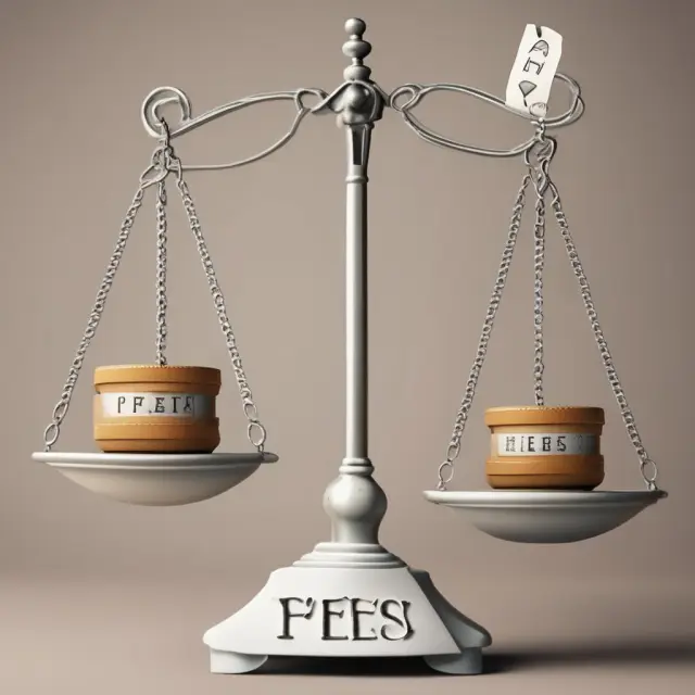An image of a balanced scale with two piles: one labeled
