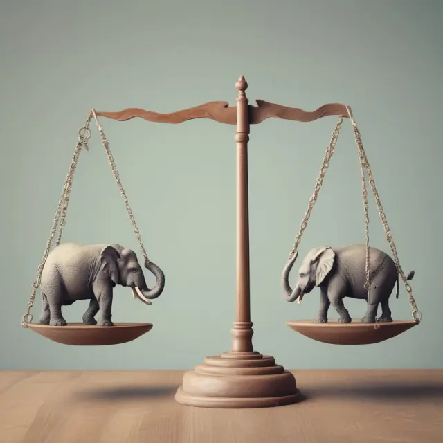 Visual representation of the credit rating system, with elephants representing high creditworthiness and rhinoceroses portraying higher risk