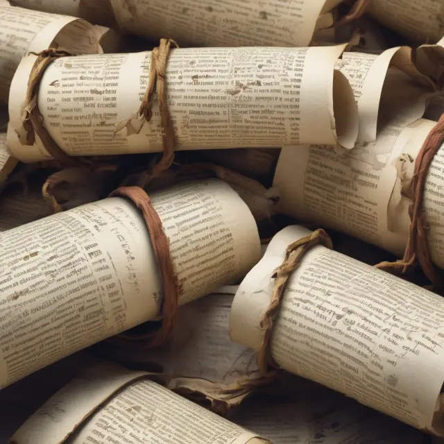 Image of five scrolls representing the Five Cs of Credit: credit history, capacity, capital, conditions, and collateral.