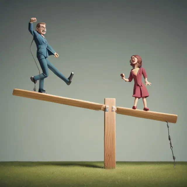 See-saw depicting creditworthiness determining interest rates based on borrower
