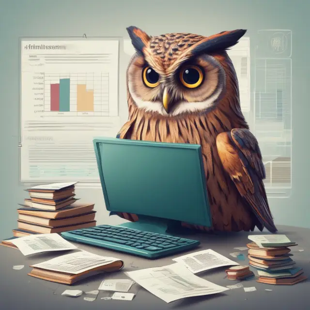 Wise owl assessing creditworthiness through data analysis
