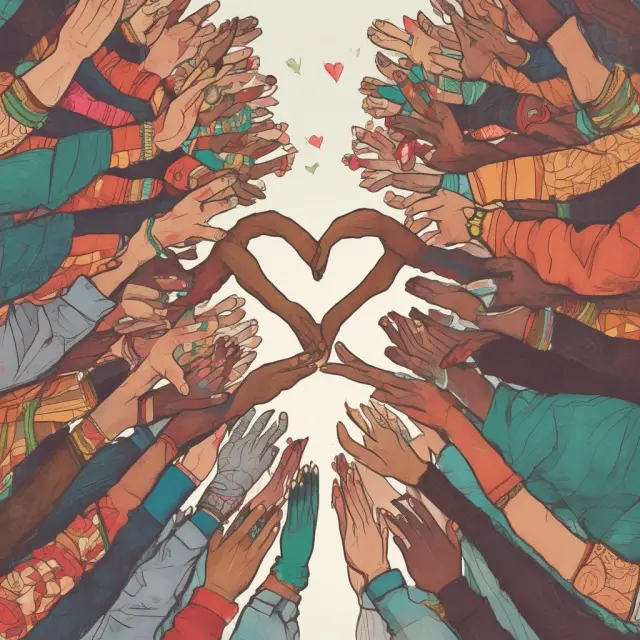A metaphorical image of diverse people coming together, symbolizing the connection and understanding in cross culture interactions.