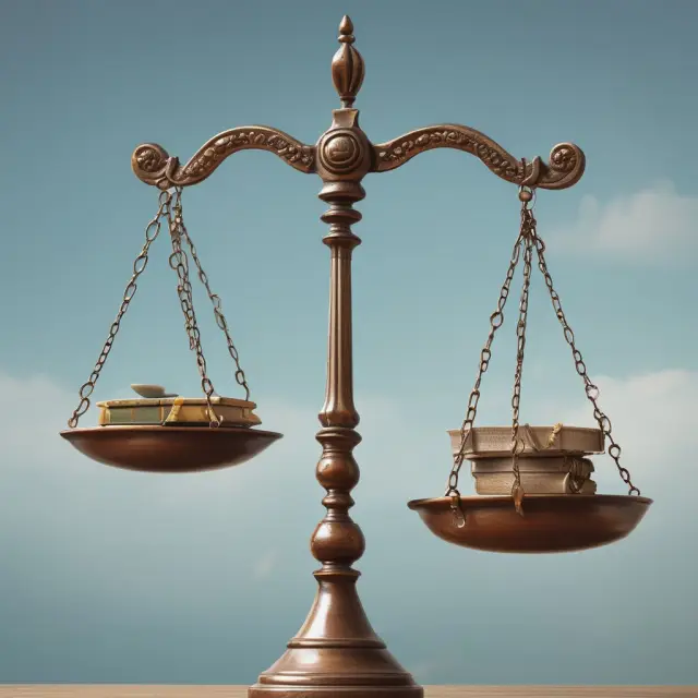 An ethical advisor skillfully balances a scale, weighing client needs and firm revenue while maintaining transparency.