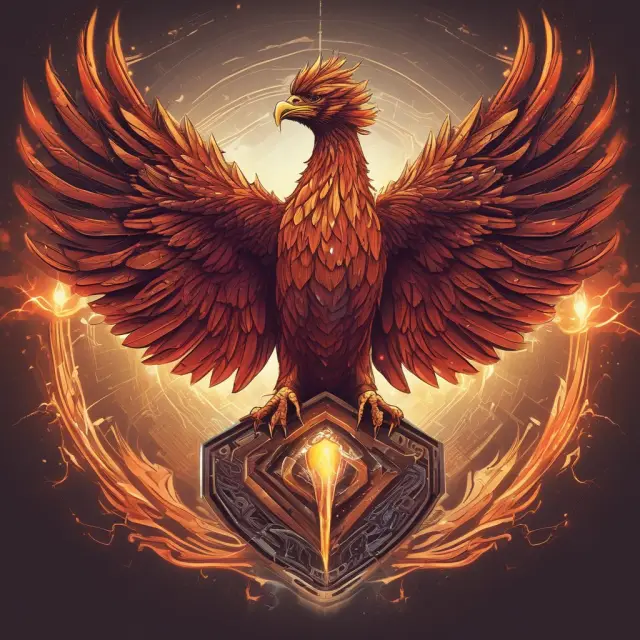 Image of a mythical phoenix emerging from a blockchain, representing the transformative potential of cryptocurrencies in traditional finance, real estate, healthcare, and education