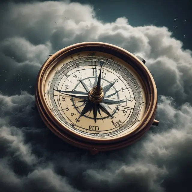 Compass represented by a CTA navigating investors through turbulent commodity markets, providing guidance and expertise.