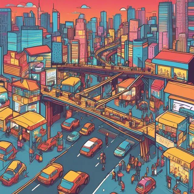 An image of a bridge connecting two crowds - one representing buyers, the other sellers - signifying the connection between consumers and sellers in the C2C marketplace