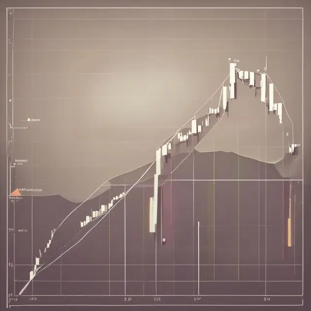 Visualization of a cup and handle pattern in a stock chart, showing the uptrend, long shallow 
