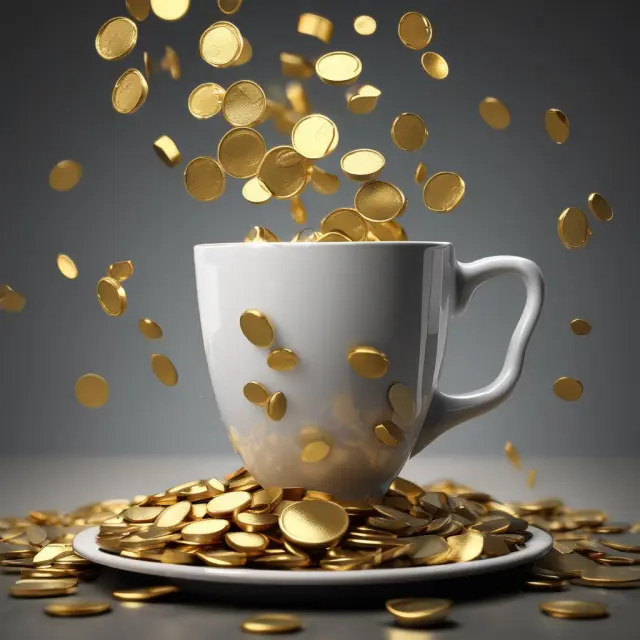 Golden coins fill the 
