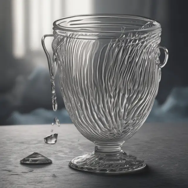 Volume surges accompany the formation of a crystal cup in this stock chart illustration, emphasizing the importance of volume trends in identifying reliable cup and handle patterns