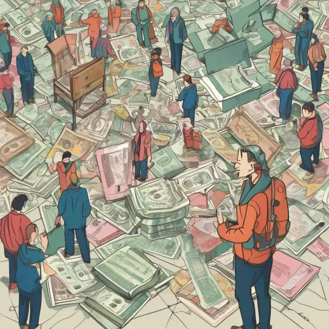 Currencies exchanging hands in a bustling global hub, with travelers accessing various physical and online exchange services to facilitate their transactions.