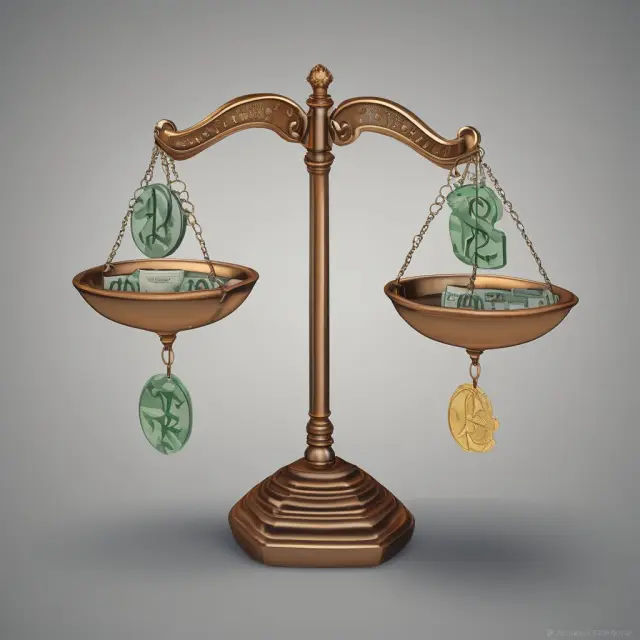 Visualization of currency swap components: two balances representing notional principals interconnected by a floating bridge symbolizing exchange rates