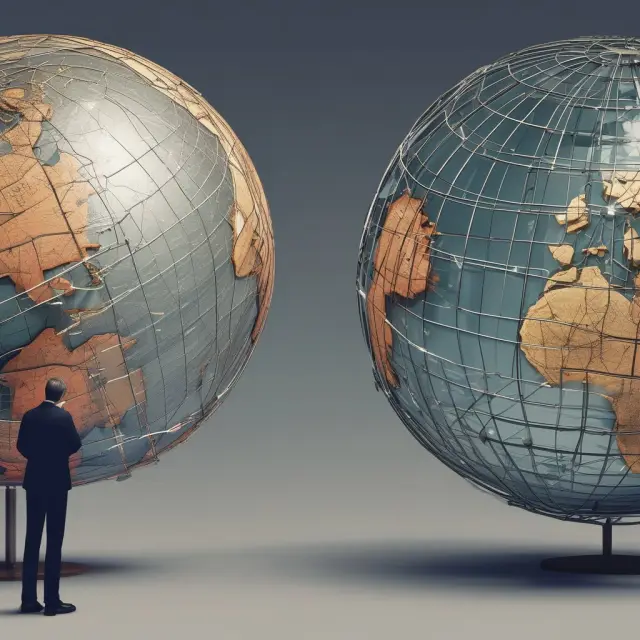 Two interconnected globe representations illustrate currency swap exchange with ISDA regulations ensuring transparency and consistency