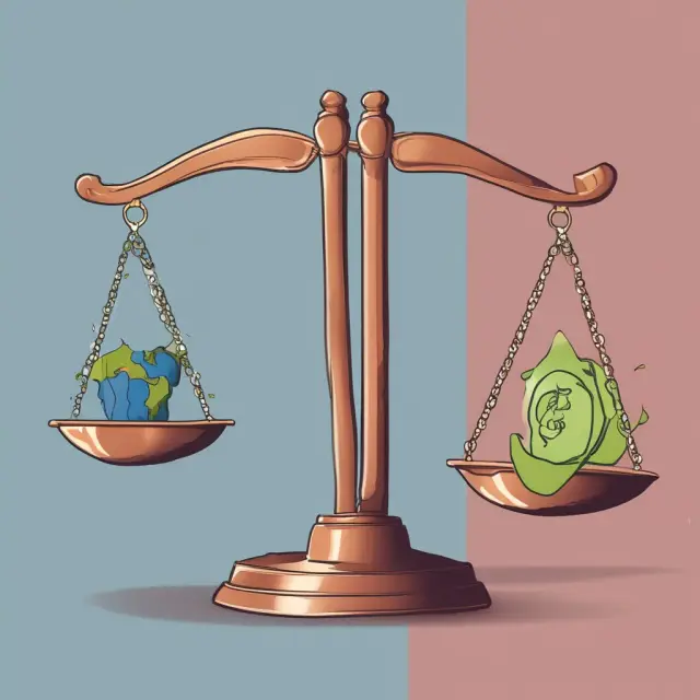 Balanced imports and exports on scales illustrating a managed current account deficit