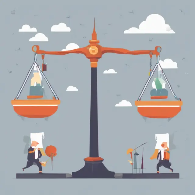 Scale balancing productive investments and debt servicing representing advantages and disadvantages of current account deficits.
