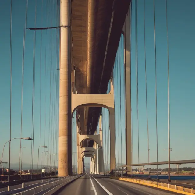 An image of a bridge joining two lands, one side filled with exported goods while the other imports them - illustrating a current account deficit scenario.