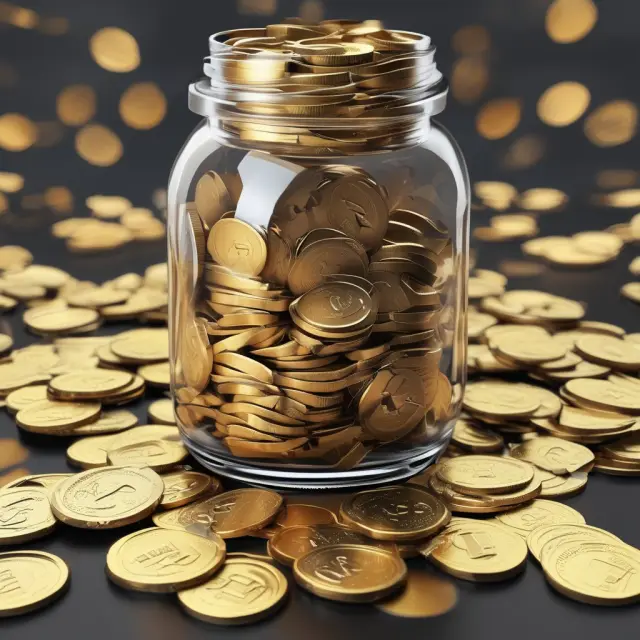 Image of gold coins and currency bills being poured into a jar filled with liquid gold, representing the significance of easily accessible liquid assets in the financial health of a business