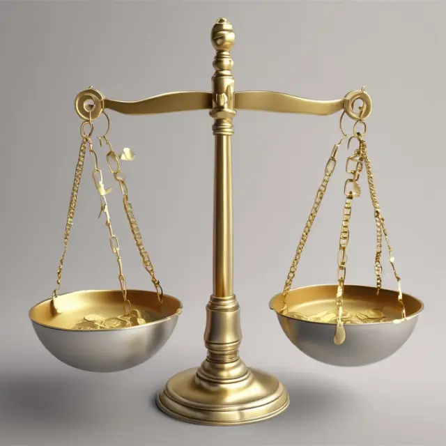 Golden scales measuring Current Assets components: cash, marketable securities, accounts receivable, inventory, and prepaid expenses