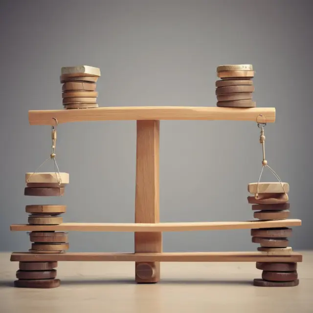 See-saw depicting inventory and accounts receivable influencing the current ratio