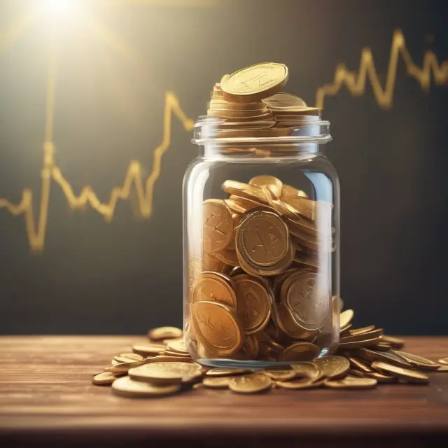 Golden dividend coin pouring into a crystal money jar, illustrating current yield calculation for stocks