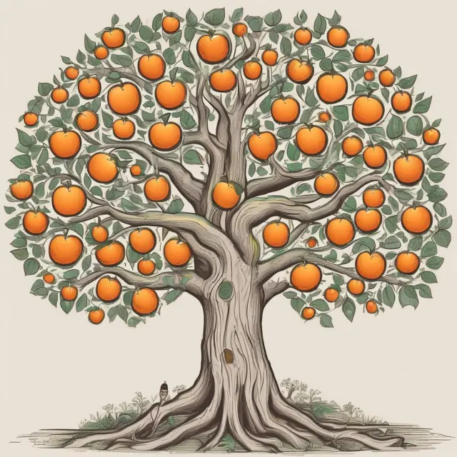 Tree displaying fruits symbolizing various yields from corporate and government securities