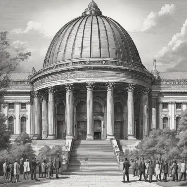 An image depicting seven giant guardians, representing the largest custodian banks in the US and abroad, standing tall and protecting a treasure chest overflowing with wealth