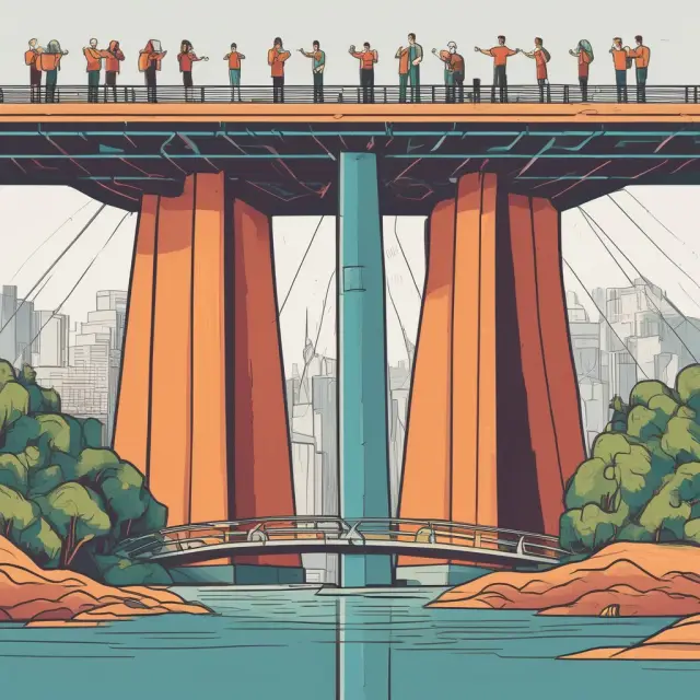 Image of two shareholders symbolizing companies in an M&A, connected by a bridge representing CVRs.