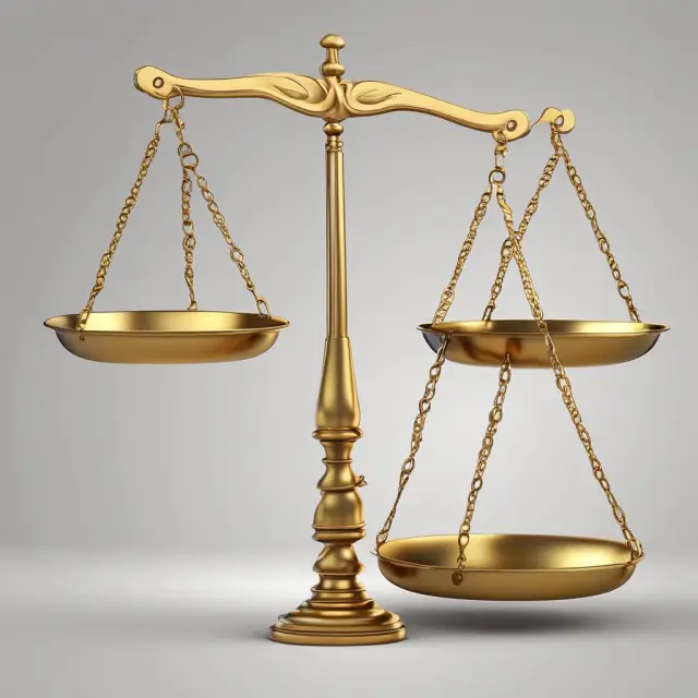 A golden scale with benefits symbolizing gains on one side and risks representing potential losses on the other, both connected to Contingent Value Rights.