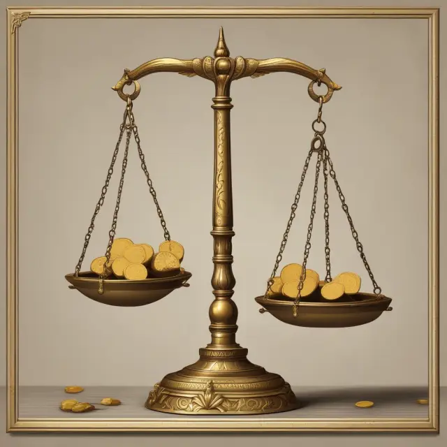 Golden CVR tokens weigh against company stocks on a balance scale, representing regulatory fairness.