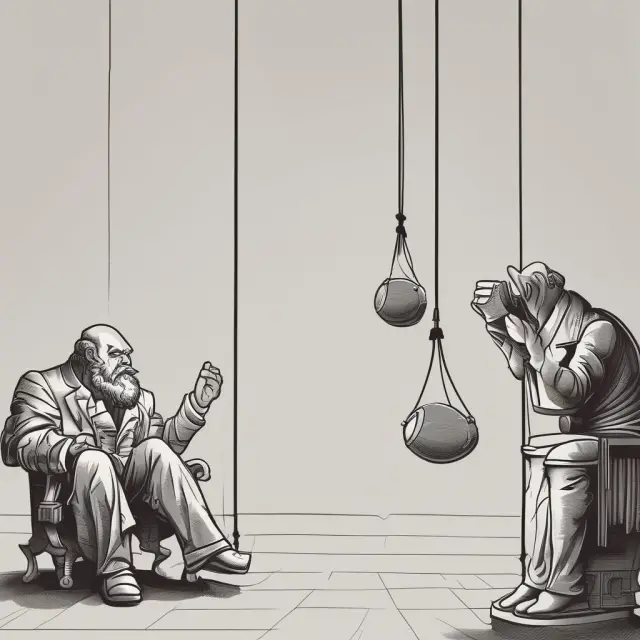 A pendulum swinging between two extremes, representing the volatile price movements of cyclical stocks as they follow economic cycles