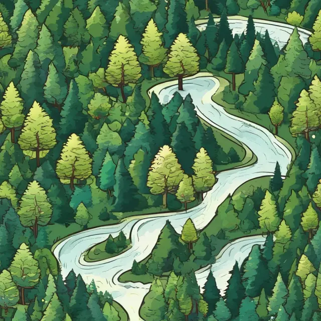 Evergreen trees symbolizing insurance sales elements sustained by deferred acquisition costs, with FASB regulations acting as a nurturing environment.