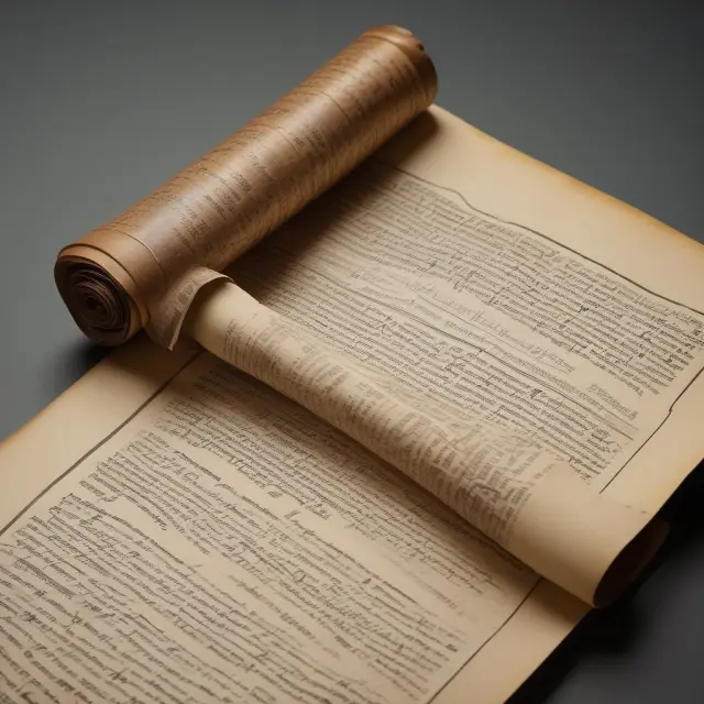 An ancient scroll with the Dun & Bradstreet logo and data points unfurling