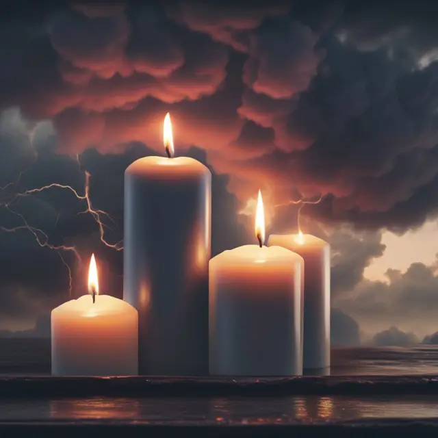 A series of bullish candles with dark clouds forming at their tops, depicting potential reversals in stock markets