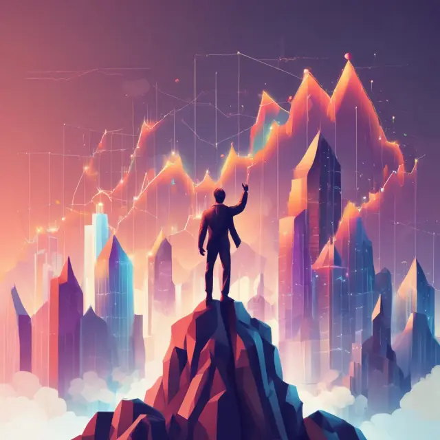 Analyst examining financial data on a large mountain of charts, revealing valuable investment insights for institutional investors