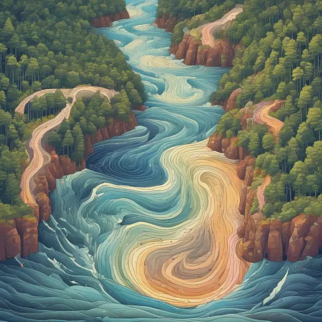 A visualization of stock price movement through an EMA river, highlighting trend identification