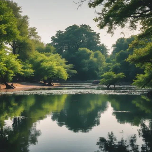 Institutional investors contemplating financial trends in a calm pond, surrounded by charts and analytical tools