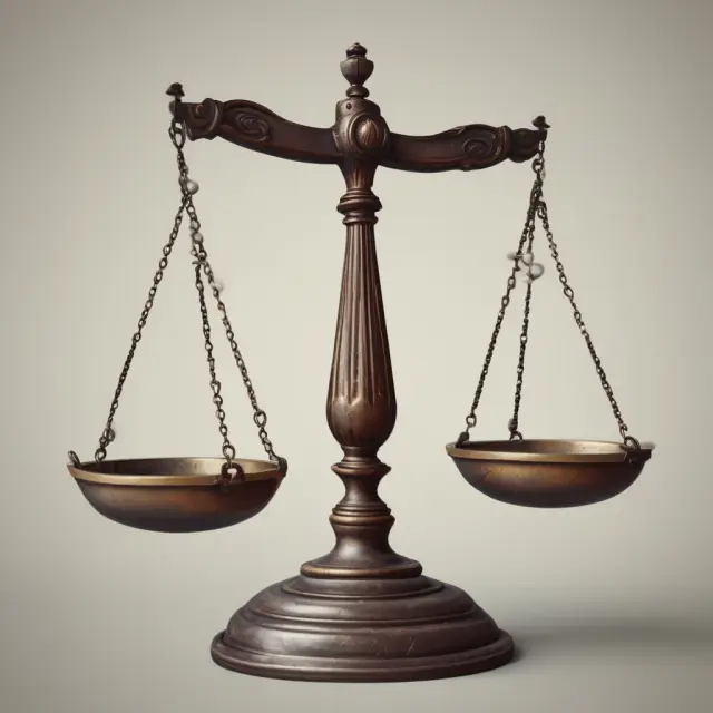 Balanced scale holding historical data; symbolizing data warehouses and informed decision-making