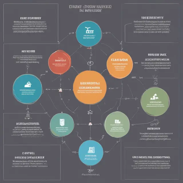 A data miner navigates the six stages of understanding, collection, exploration, modeling, interpretation, and implementation on a winding path towards insights and growth